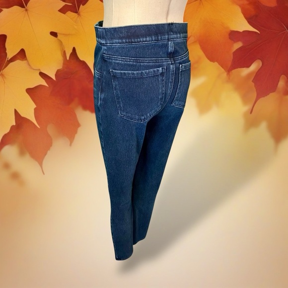 Spanx Dark Blue Wash Ankle Length Pull-On Skinny Jeans Size Small - Picture 6 of 11